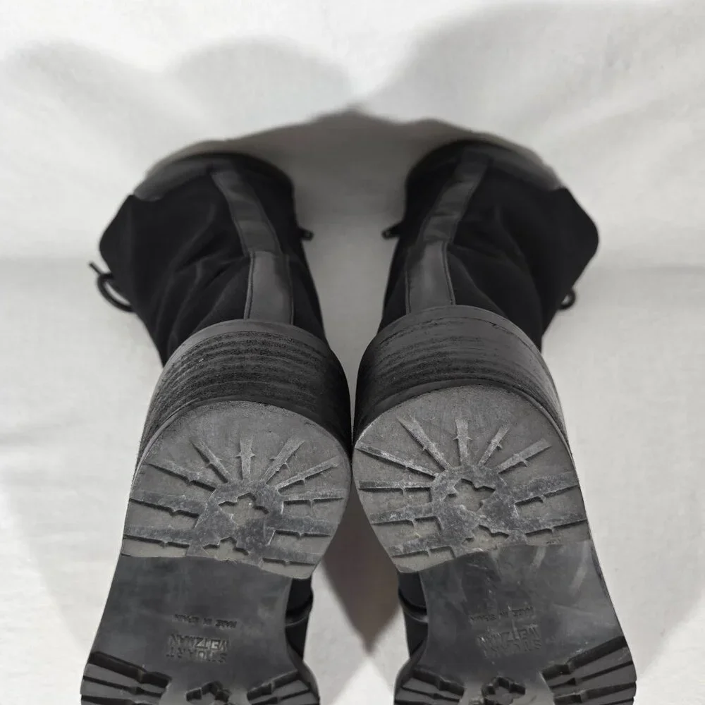 STUART WEITZMAN Eclectic Grandpa BLACK Nylon Upper Combat Boots Women Size 7.5B - Picture 12 of 17
